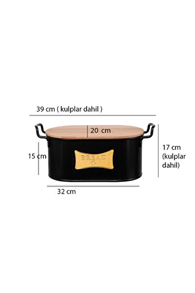 EVSTYLE Black Wooden Cut Board Bread Bowl - With Plate