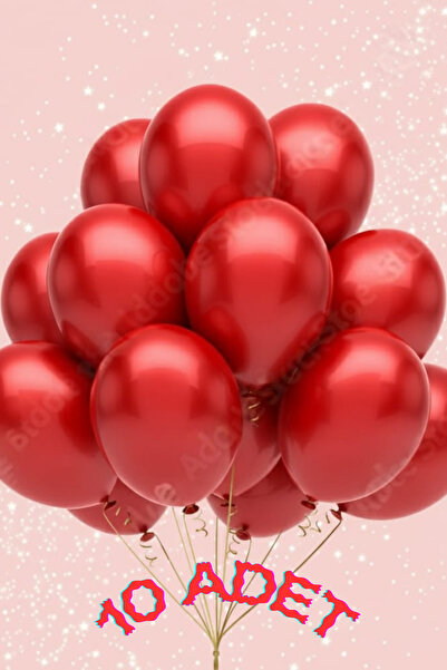 Baloncu Demmo 10 بالونات معدنية حمراء، حبيب، رومانسي، حب، عيد ميلاد، حفلة