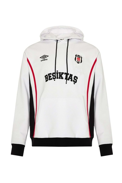 Beşiktaş Σ.Κ. Φούτερ Bjk Umbro 25/26 Team Training Cotton Ανδρικό με κουκούλα ΛΕΥΚΟ
