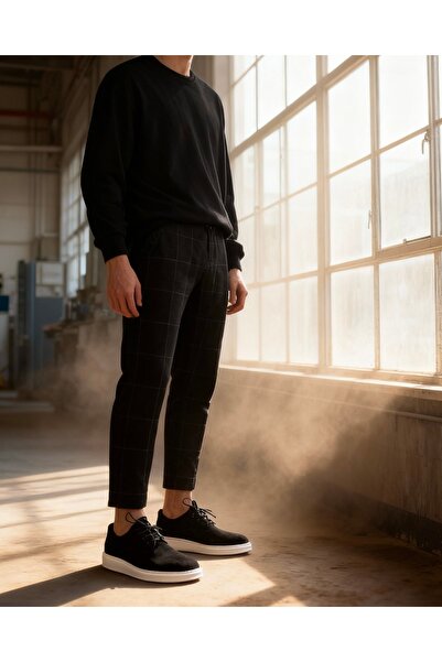 Knack Classic Men's Shoes 001 Black Suede (White Sole)