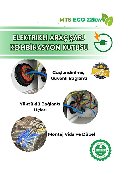 MTSevcharger 7 KW 60 40 20V’KO KOMBİNASYON PANOSU KUTUSU PANO ELEKTRİKLİ ARAÇ ŞARJ CİHAZI TESLA MAVİ ADAPTÖR