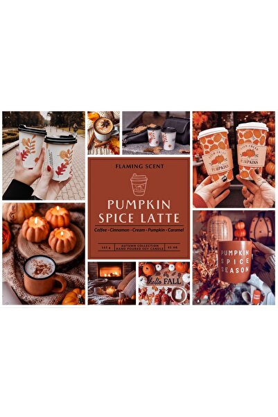 OEM Scented Soy Candle with Wooden Wick, Flaming Scent, Pumpkin Spice Latte, handmade, 165 g