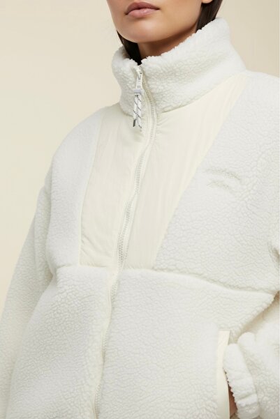 Store Astarlı Cepli Fermuarlı Peluş Mont