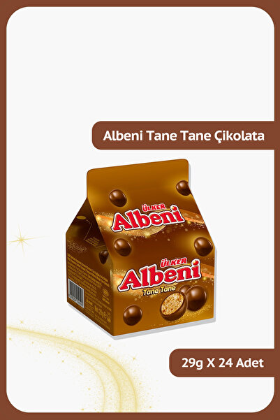 Ülker ALBENİ Tane Tane - Sütlü Çikolata Kaplamalı Karamelli Tam Buğday Unlu Bisküvi - 29 gram - 24 Adet