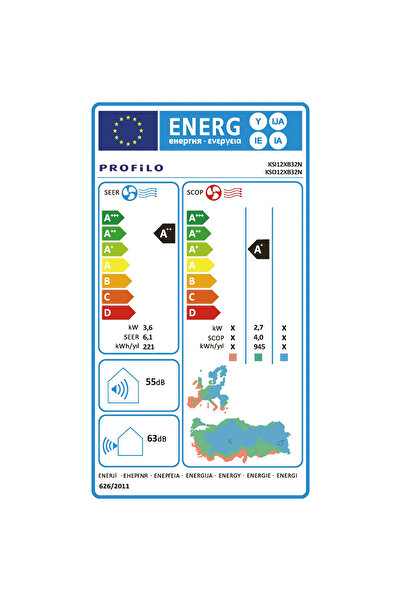 Profilo KSX12XB32N A++ 12000 BTU Inverter Duvar Tipi Klima
