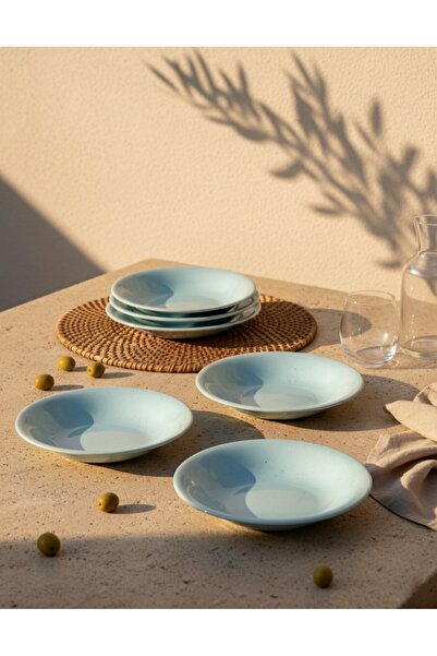 Joie Maison Ocean 6'lı Seramik Yemek Tabağı Seti Pastel Mavi (22 cm)