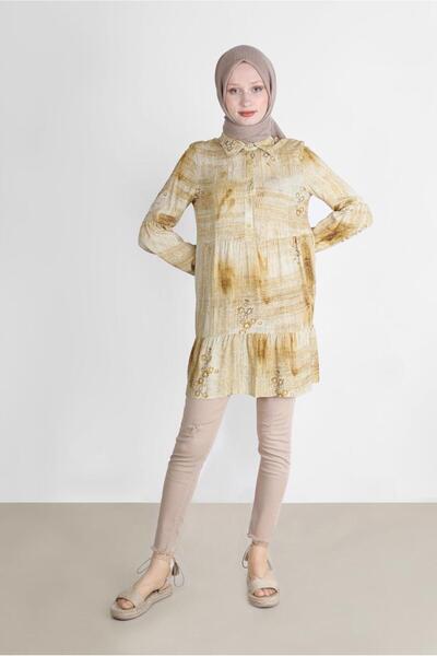 Alvina 42666 Model Batik Patterned Floral Tunic