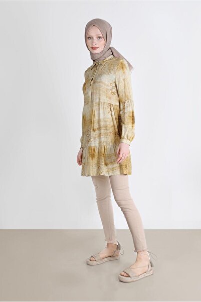 Alvina 42666 Model Batik Patterned Floral Tunic