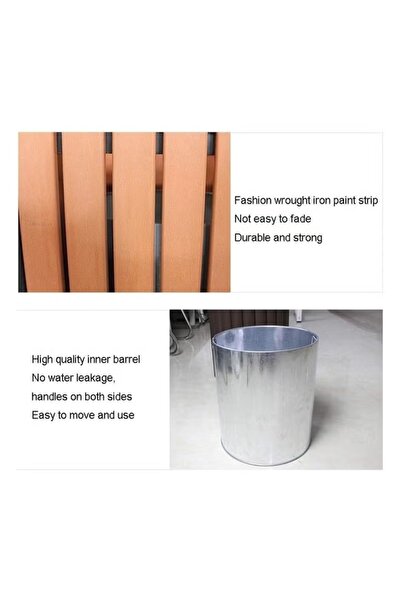 huitich سلة المهملات الخشبية الخارجية