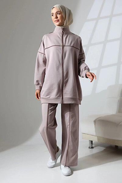 Mihran Butik طقم رياضي نسائي موسمي من Rose - طقم علوي وسفلي من القطن الممشط