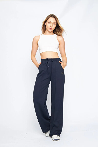 Lesa Wear Nervürlü Palazzo Oversize Kesim Eşofman Altı