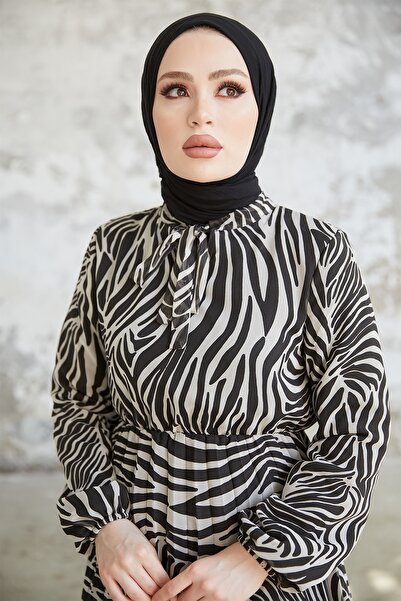 InStyle Rochie Hijab din Sifon Lenda - Ecru