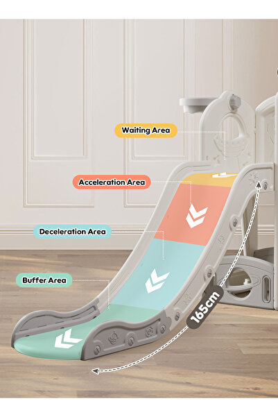 Venpara 6 in 1 Kids Slide, Toddler Playground with Basketball Hoop, Storage