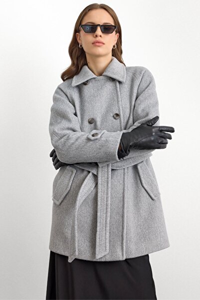 Olcay Κοντό παλτό με μανίκια Reglan ΑΝΟΙΧΤΟ ΓΚΡΙ 3150