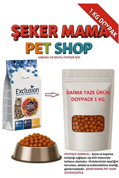Exclusion Biftekli Yetişkin Kedi Maması 1 kg