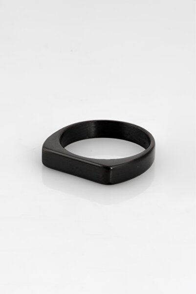 UKHWD SUPPLY 316L Steel Rectangle Cut Black Men's Ring