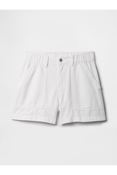 GAP Kadın Beyaz UltraSoft Easy Utility Denim Şort
