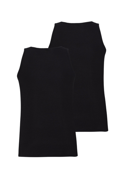 Blackspade قميص داخلي رجالي 2 عبوة من القطن الرقيق 9678 - أسود