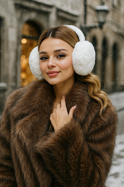 Luminos Butik Білі імпортні плюшеві навушники KLK01