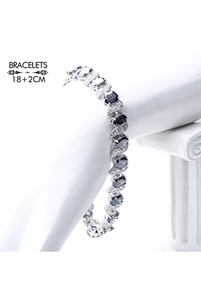 OEM Elegant 925 Silver-Plated Jewelry Set with Multicolor Zirconia Crystals