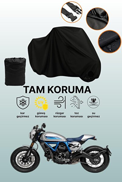 dokaca غطاء محرك أسود متوافق مع دراجة دوكاتي سكرامبلر كافيه ريسر، غطاء واقي، ...