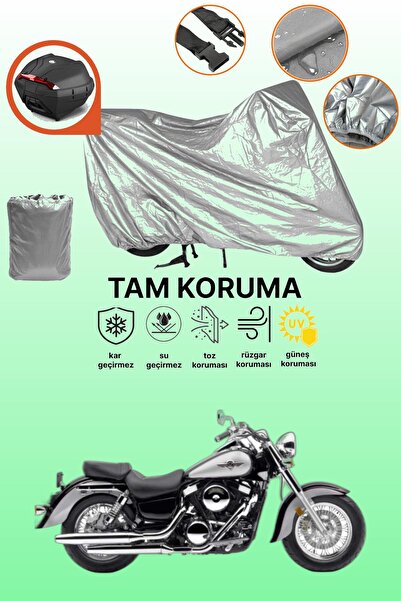 dokaca حقيبة خلفية رمادية متوافقة مع غطاء المحرك المتوافق مع Kawasaki VN 1500...