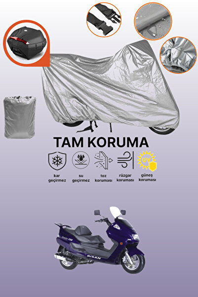 dokaca حقيبة خلفية رمادية متوافقة مع بيسان سانتانا 150، غطاء واقي للدراجة النارية