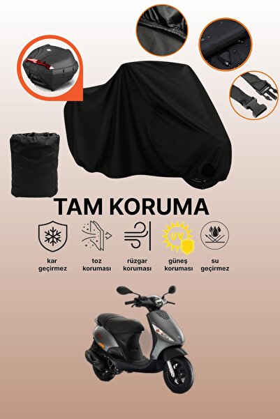 dokaca حقيبة خلفية سوداء متوافقة مع بياجيو زيب 50، غطاء دراجة نارية متوافق، غ...