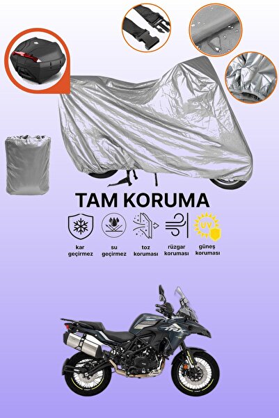 dokaca حقيبة خلفية رمادية متوافقة مع ماركة Benelli TRK 502X، غطاء واقي