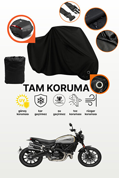 dokaca حقيبة خلفية وقفل أسود متوافقة مع دراجة دوكاتي سكرامبلر 1100 برو، غطاء ...