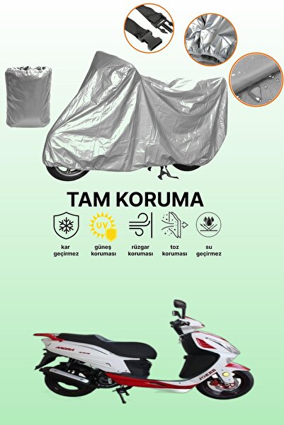 dokaca غطاء دراجة نارية متوافق مع ماركة Arora AR 150T-15 باللون الرمادي، غطاء...