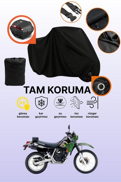 dokaca حقيبة خلفية سوداء متوافقة مع دراجة نارية كاواساكي KLR 250، غطاء واقي