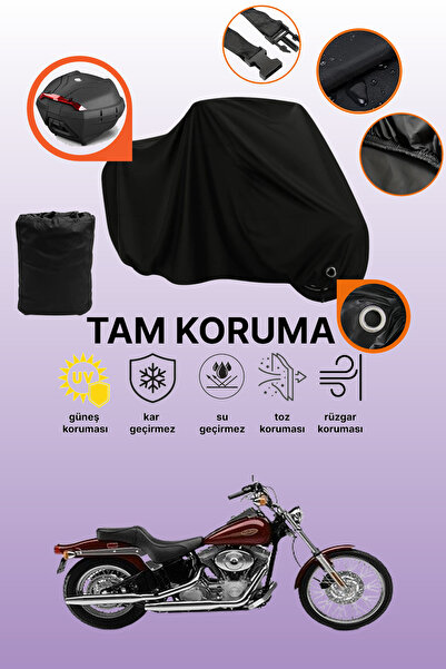 dokaca حقيبة خلفية وقفل أسود متوافقة مع دراجة هارلي ديفيدسون سوفتيل ستاندرد F...