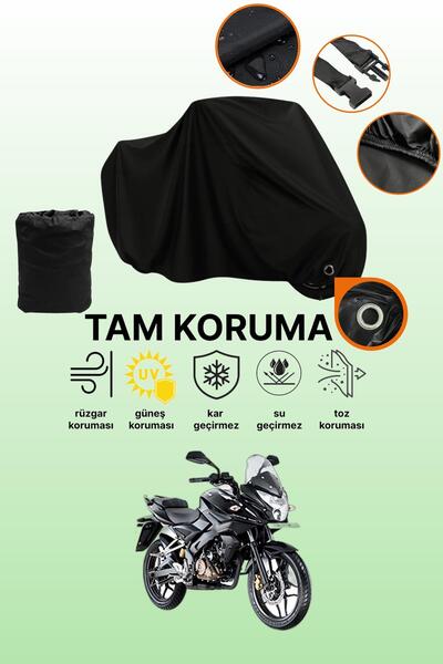 dokaca غطاء دراجة نارية متوافق مع Bajaj Pulsar AS 150 من Black Lock، غطاء واقي