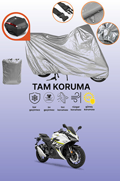 dokaca Gray Tail Bag Compatible Rks R250 Compatible Motorcycle Tarpaulin, Pro...