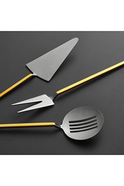 Jumbo 9100 5 Piece Matte Gold Serving Set