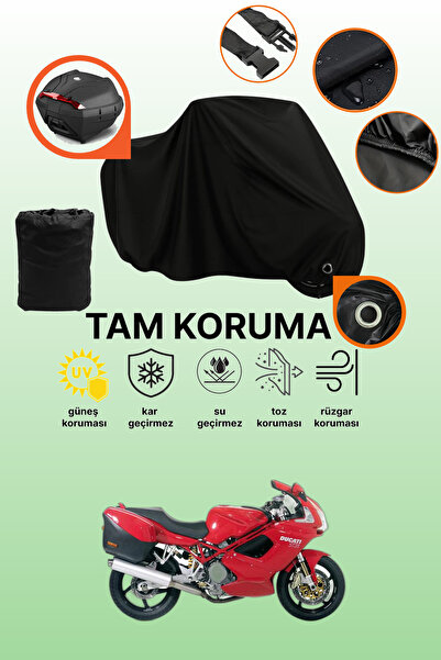 dokaca حقيبة خلفية سوداء متوافقة مع دراجة نارية دوكاتي إس تي 3، غطاء واقي