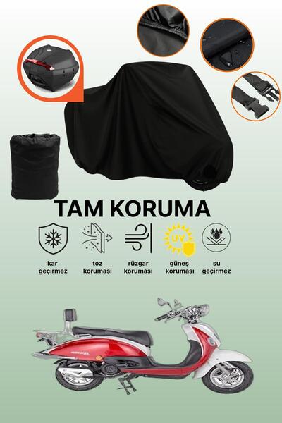 dokaca Black Rear Bag Compatible Mondial 125 Zn Compatible Motorcycle Tarpaul...