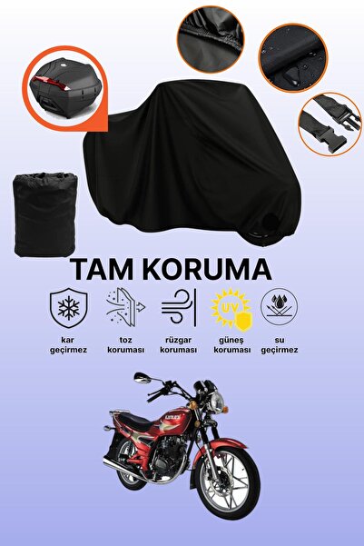 dokaca Black Rear Bag Compatible Kanuni Seyhan 125 Compatible Motorcycle Tarp...