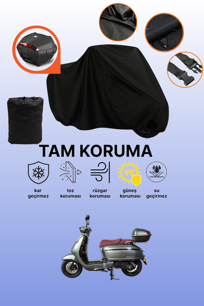 dokaca Black Rear Bag Compatible Falcon Martini 125 Compatible Motorcycle Tar...