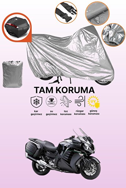 dokaca حقيبة خلفية رمادية متوافقة مع غطاء المحرك المتوافق مع Kawasaki GTR 140...