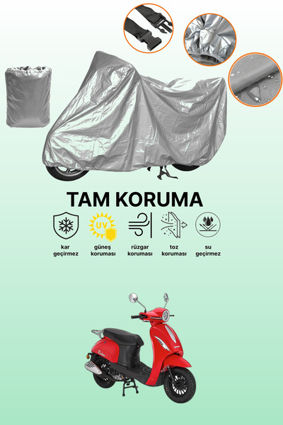 dokaca غطاء دراجة نارية رمادي اللون متوافق مع كانوني ترودون XS 125، غطاء واقي...