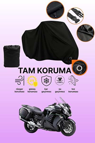 dokaca غطاء دراجة نارية متوافق مع كاواساكي GTR 1400 من Black Lock، غطاء واقي
