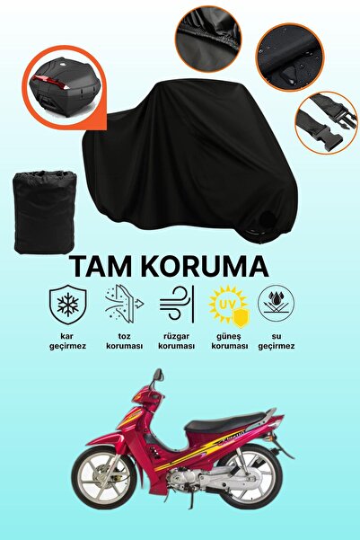 dokaca Black Tail Bag Compatible Kanuni Elite 110 Compatible Motorcycle Tarpa...