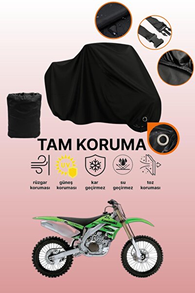 dokaca Black Compatible with Lock Kawasaki Kx 450F Compatible Motorcycle Tarp...