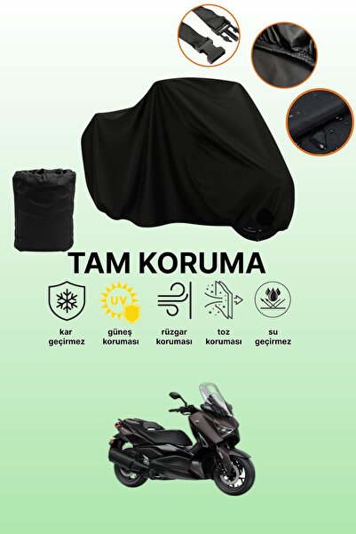dokaca غطاء محرك ياماها X-Max 300 Tech Max أسود متوافق، غطاء واقي، غطاء للدرا...