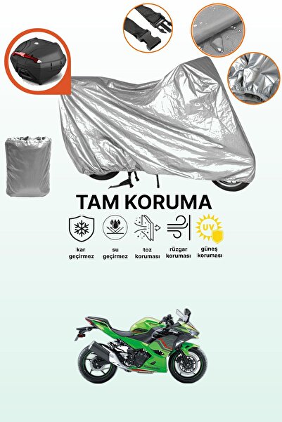 dokaca حقيبة خلفية رمادية متوافقة مع دراجة كاواساكي نينجا 400، غطاء واقي للدر...