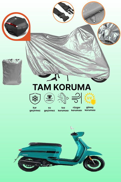 dokaca حقيبة خلفية رمادية متوافقة مع لامبريتا V125، غطاء واقي متوافق مع العلا...