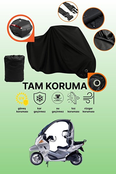 dokaca Black Lock and Tail Bag Compatible Bmw C1 Compatible Motorcycle Tarpau...