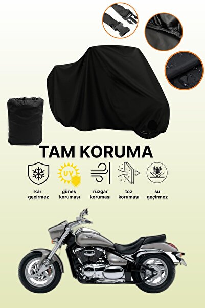 dokaca غطاء محرك متوافق مع سوزوكي VZ 800 إنترودر M800 باللون الأسود، غطاء واق...